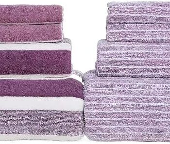 Oversized Striped Coral Fleece Towels