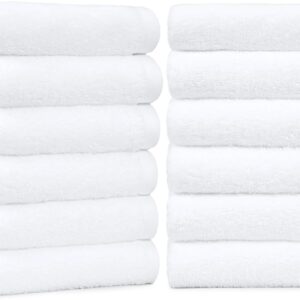 Pure White Thick Hand Towels (12 pieces)