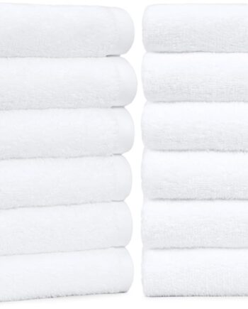Pure White Thick Hand Towels (12 pieces)