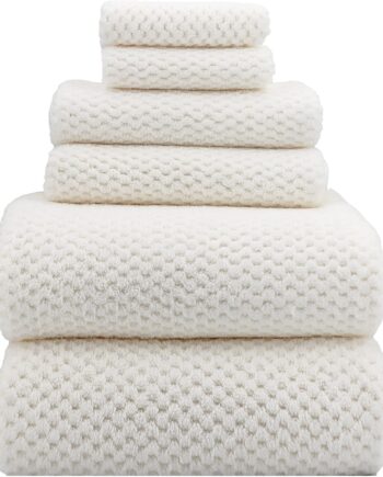 Pure white extra-large bath towel 6-piece set