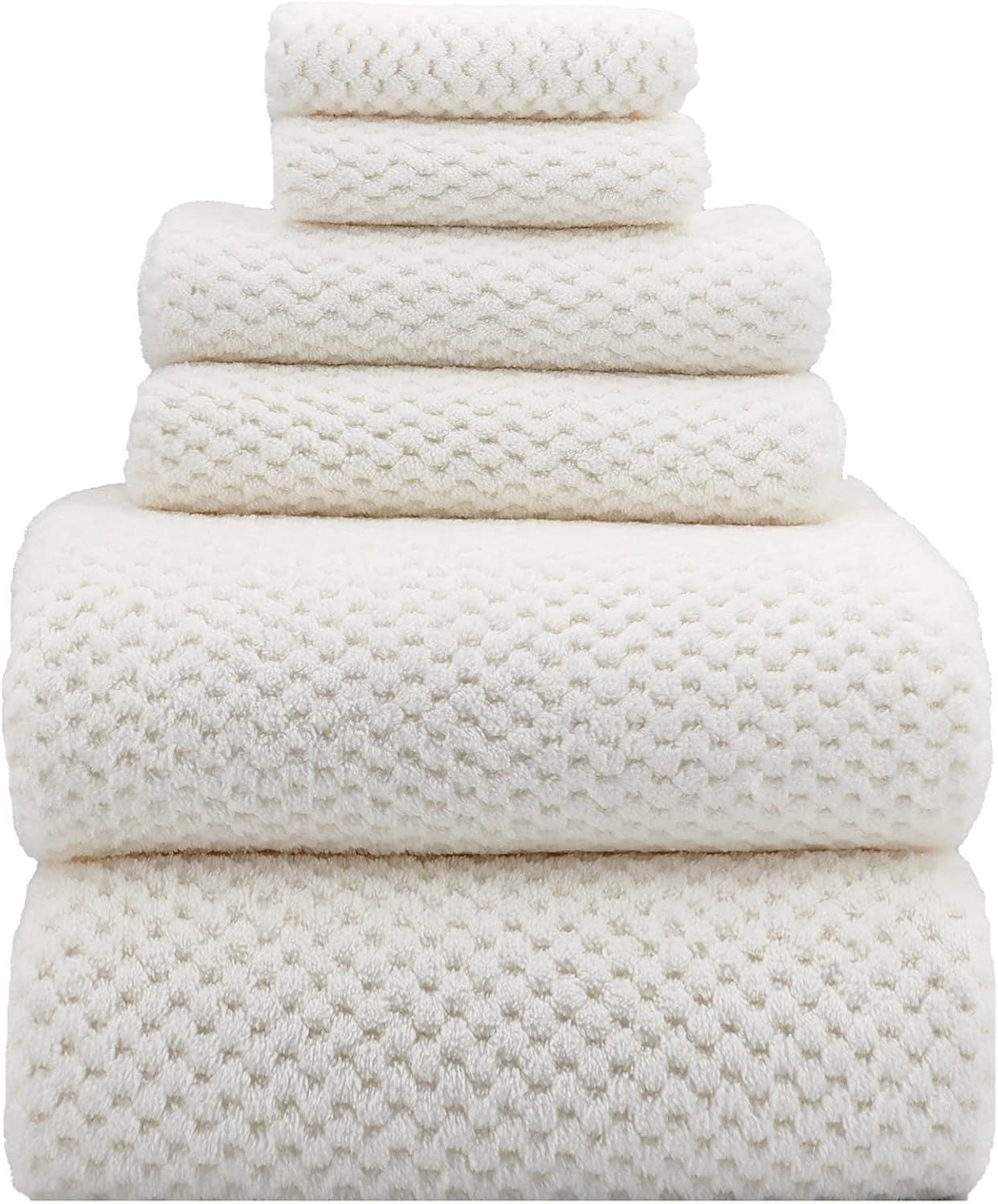 Pure white extra-large bath towel 6-piece set