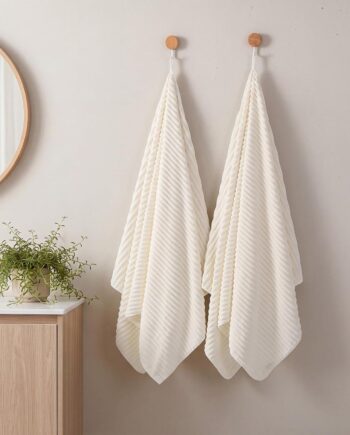 Cream extra-large towel 6-piece set