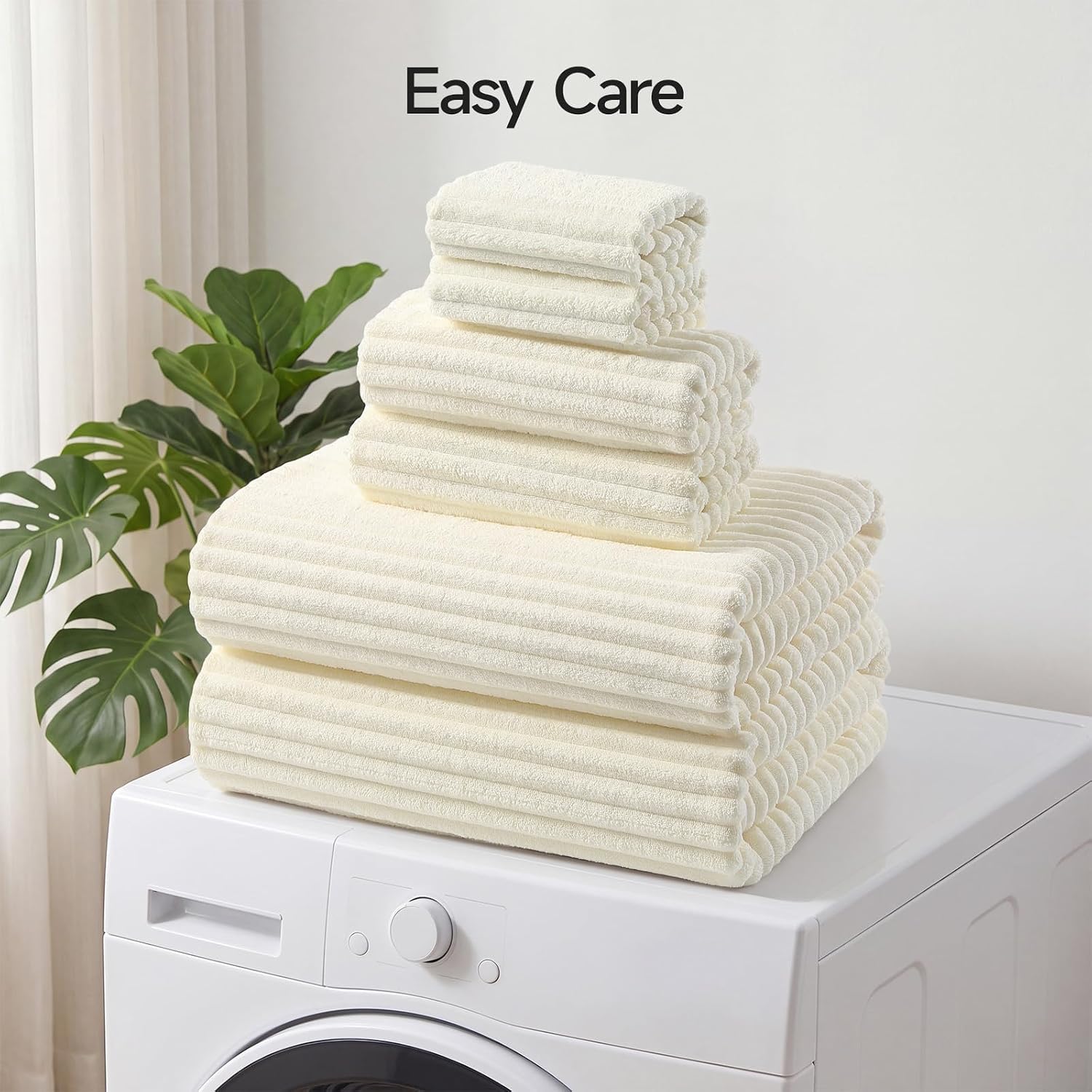 Cream extra-large towel 6-piece set