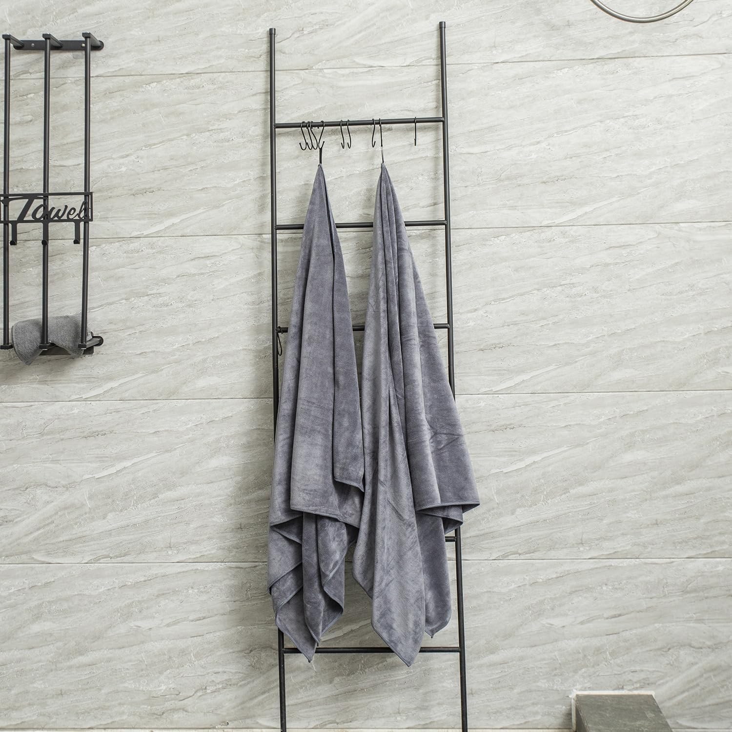 Gray multi-functional bath towel 6-piece set