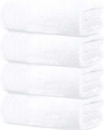 Pure white widened bath towel 4-piece set