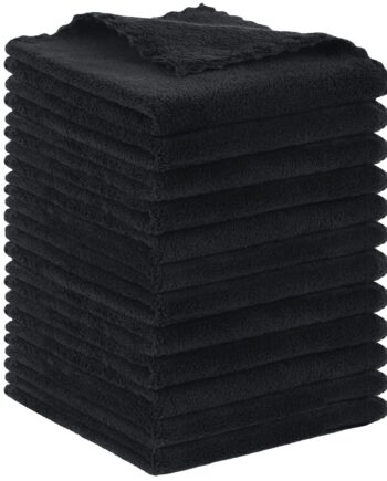 Black Facial Towels (12 pieces)