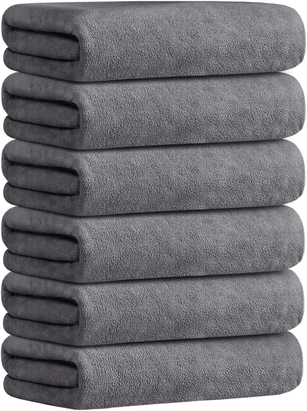 Gray multi-functional bath towel 6-piece set