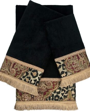 Three-Piece Embellished Medallion Decorative Towel Set