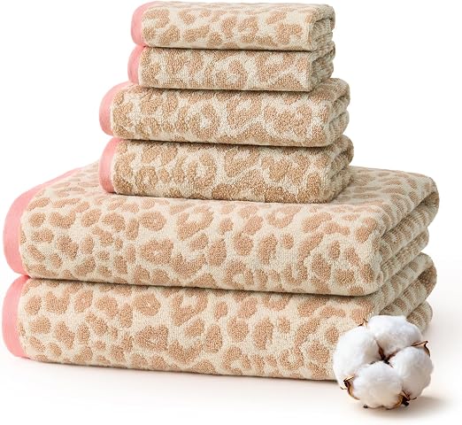 Leopard Print Absorbent Washcloths