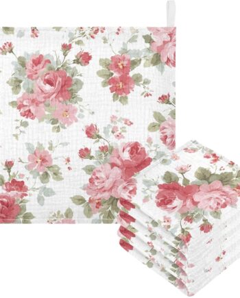 Cherry Blossom Print Facial Towels (5 pieces)