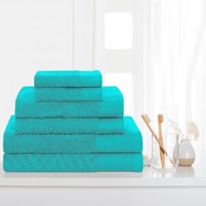 Textured Basketweave Washcloths in Turquoise