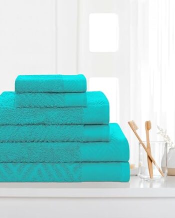 Textured Basketweave Washcloths in Turquoise