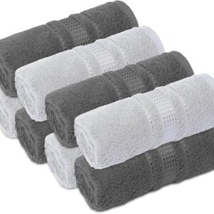 Soft Absorbent Fingertip Towels in Gray and Silver