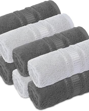 Soft Absorbent Fingertip Towels in Gray and Silver