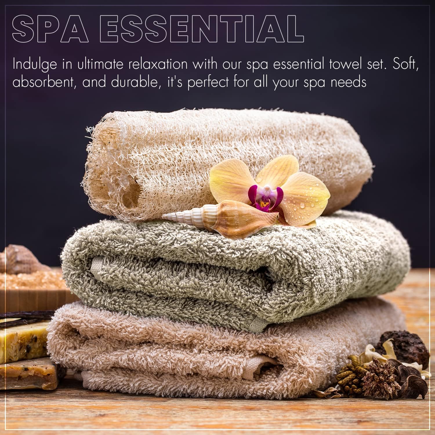 Lightweight high-absorbency bath towel 6-piece set
