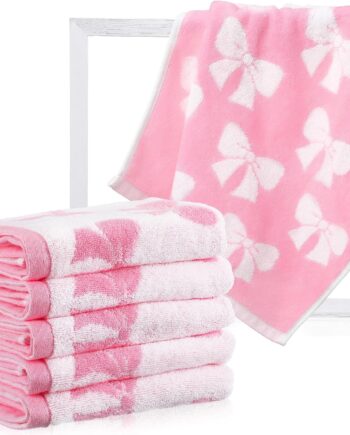 Pink Bow Facial Towels (6 pieces)