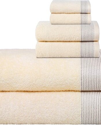 Ivory white complete towel set 6-piece set
