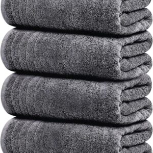 Dark gray widened bath towel 4-piece set