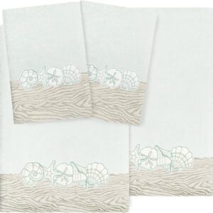 Seashell Applique Decorative Bathroom Towel