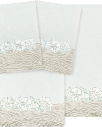 Seashell Applique Decorative Bathroom Towel