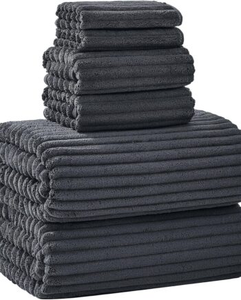 Charcoal gray extra-large bath towel 6-piece set
